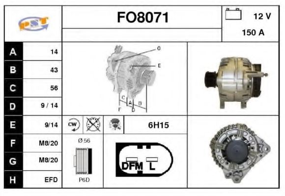 SNRA FO8071 Alternator